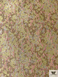 Italian Abstract Brocade with Fused Back - Pastel Yellow / Pink / Tan