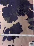 Romantic Floral Jacquard Brocade - Mauve / Navy