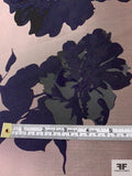 Romantic Floral Jacquard Brocade - Mauve / Navy