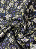 Playful Floral Brocade - Black / Blue / Lilac / Purple / Pastel Yellow
