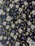 Playful Floral Brocade - Black / Blue / Lilac / Purple / Pastel Yellow