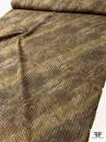 Italian Distressed-Look Circle in Square Slightly Textured Brocade - Antique Gold / Earth Tones