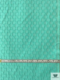 Honeycomb Pattern Stretch Brocade - Aquamarine