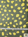 Floating Meteoroids Printed Silk Chiffon - Chartreause / Hunter Green