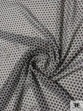 Hexagon Printed Silk Chiffon - Black / White