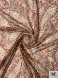 Paisley Printed Silk Chiffon - Dusty Maroon / Multicolor