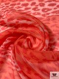 Animal Pattern Printed Silk Chiffon - Reds / Coral / Light Pink