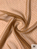 MJ Monogram Printed Silk Chiffon - Burnt Orange / Light Grey