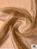 MJ Monogram Printed Silk Chiffon - Burnt Orange / Light Grey