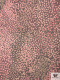 Ditsy Floral Printed Silk Chiffon - Brown / Tan / Pink