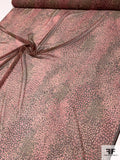 Ditsy Floral Printed Silk Chiffon - Brown / Tan / Pink