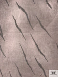 Streaks and Striations Printed Silk Chiffon - Earthy Brown / Grey