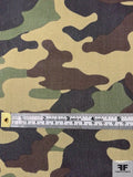 Camouflage Printed Silk Chiffon - Army Green / Black / Brown