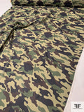 Camouflage Printed Silk Chiffon - Army Green / Black / Brown