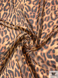 Animal Pattern Printed Silk Chiffon - Brown / Tan / Black
