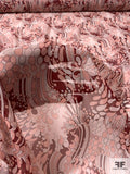 Abstract Splash Printed Silk Chiffon - Wine Red / Soft Pink / Off-White