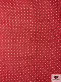 Ditsy Polka Dot Printed Silk Chiffon - Red / Ivory