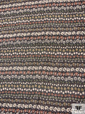 Ditsy Floral Striped Crinkled Silk Chiffon - Black / Brick / Olive / Off-White