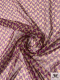 Small Paisley Printed Silk Chiffon - Purple / Tan / White / Black
