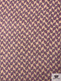 Small Paisley Printed Silk Chiffon - Purple / Tan / White / Black