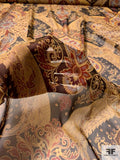 Regal Printed Silk Chiffon - Antique Gold / Black / Brown / Burgundy