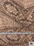 Reptile Pattern Printed Silk Chiffon - Shades of Brown
