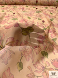 Wilting Floral Printed Silk Chiffon - Nude / Dusty Pink / Green / Sangria