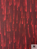 Shooting Stars Printed Silk Georgette - Maroon / Red