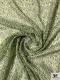 Italian Micro-Graphic Printed Silk Chiffon - Lime / Black