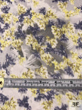 Frigid Floral Printed Silk Chiffon - Yellow / Purple / Dark Grey / Grey