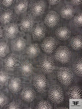 Italian Fireworks Graphic Printed Silk Chiffon - Black / Ivory