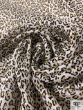 Mini Animal Pattern Printed Silk Georgette - Mustard / Black / White