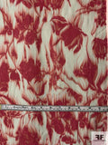 Italian Hazy Floral Printed Silk Chiffon - Dusty Cranberry / Grey