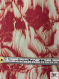 Italian Hazy Floral Printed Silk Chiffon - Dusty Cranberry / Grey