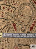 Paisley Printed Silk Chiffon - Tan / Ollive / Red