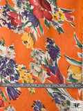 Italian Ralph Lauren Floral Printed Silk Chiffon - Orange / Multicolor