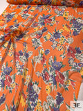 Italian Ralph Lauren Floral Printed Silk Chiffon - Orange / Multicolor