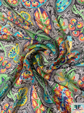 Caribbean Paisley Printed Silk Chiffon - Multicolor
