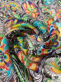 Caribbean Paisley Printed Silk Chiffon - Multicolor