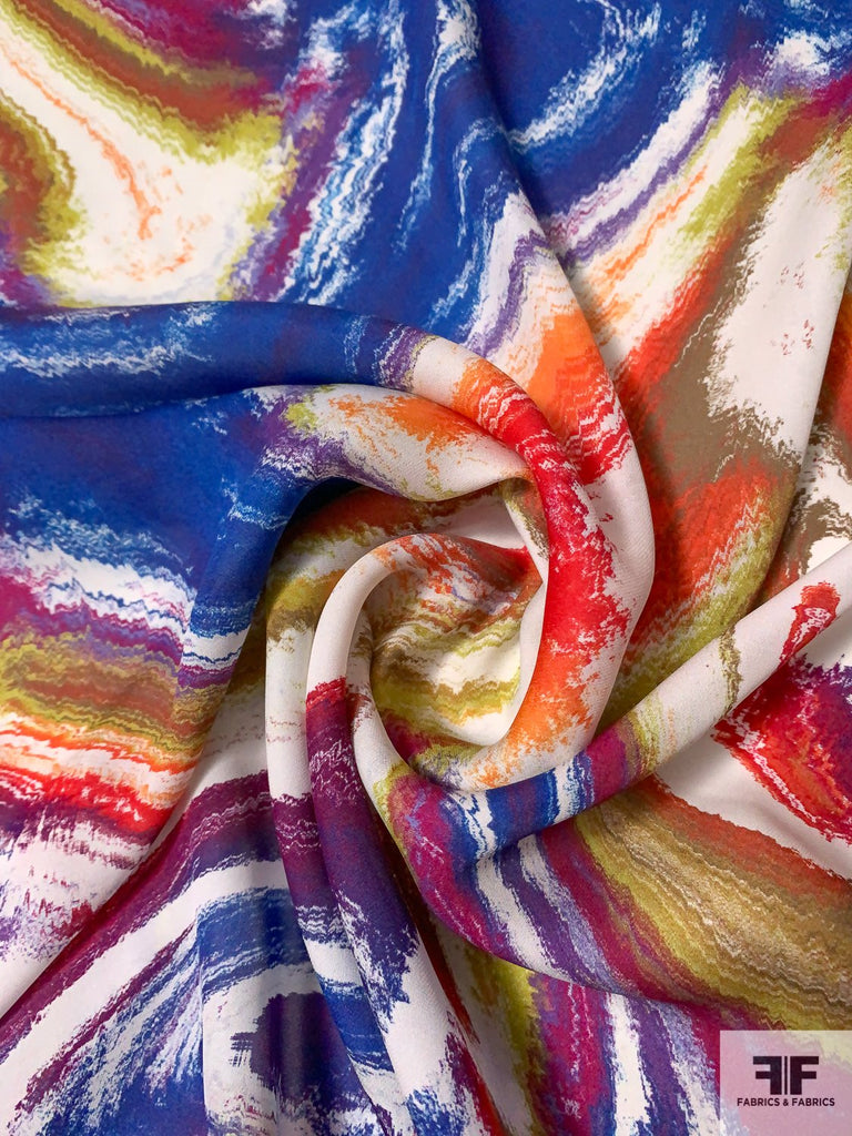 Marble Printed Silk Georgette - Multicolor | FABRICS & FABRICS ...
