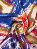 Marble Printed Silk Georgette - Multicolor