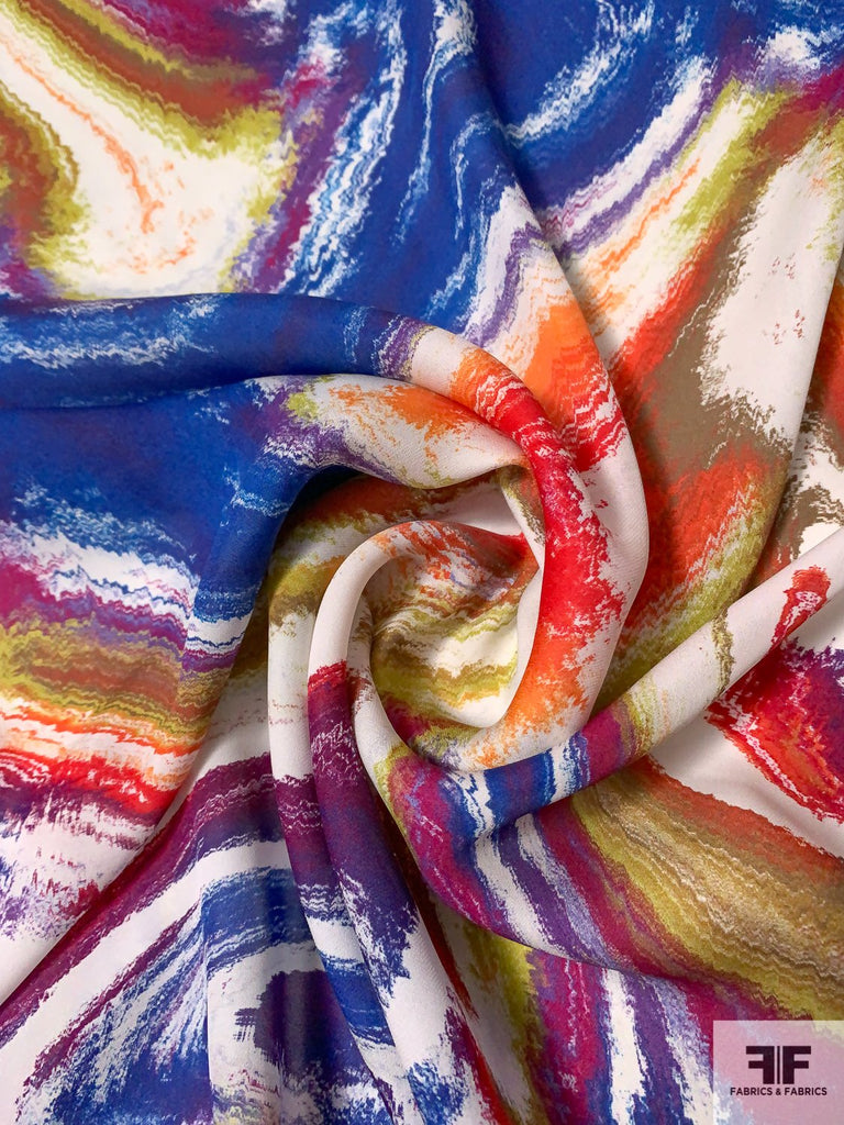 Marble Printed Silk Georgette - Multicolor | FABRICS & FABRICS ...