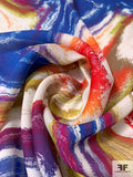 Marble Printed Silk Georgette - Multicolor