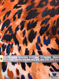 Safari Animal and Border Pattern Printed Silk Georgette - Shades of Brown / Black / Sky Blue