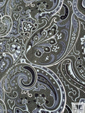 Paisley Printed Silk Georgette - Shades of Grey