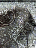 Paisley Printed Silk Georgette - Shades of Grey