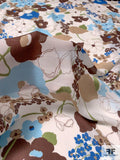 Jovial Floral Printed Silk Georgette - Sky Blue / Blue / Tan / /Brown / Khaki Green