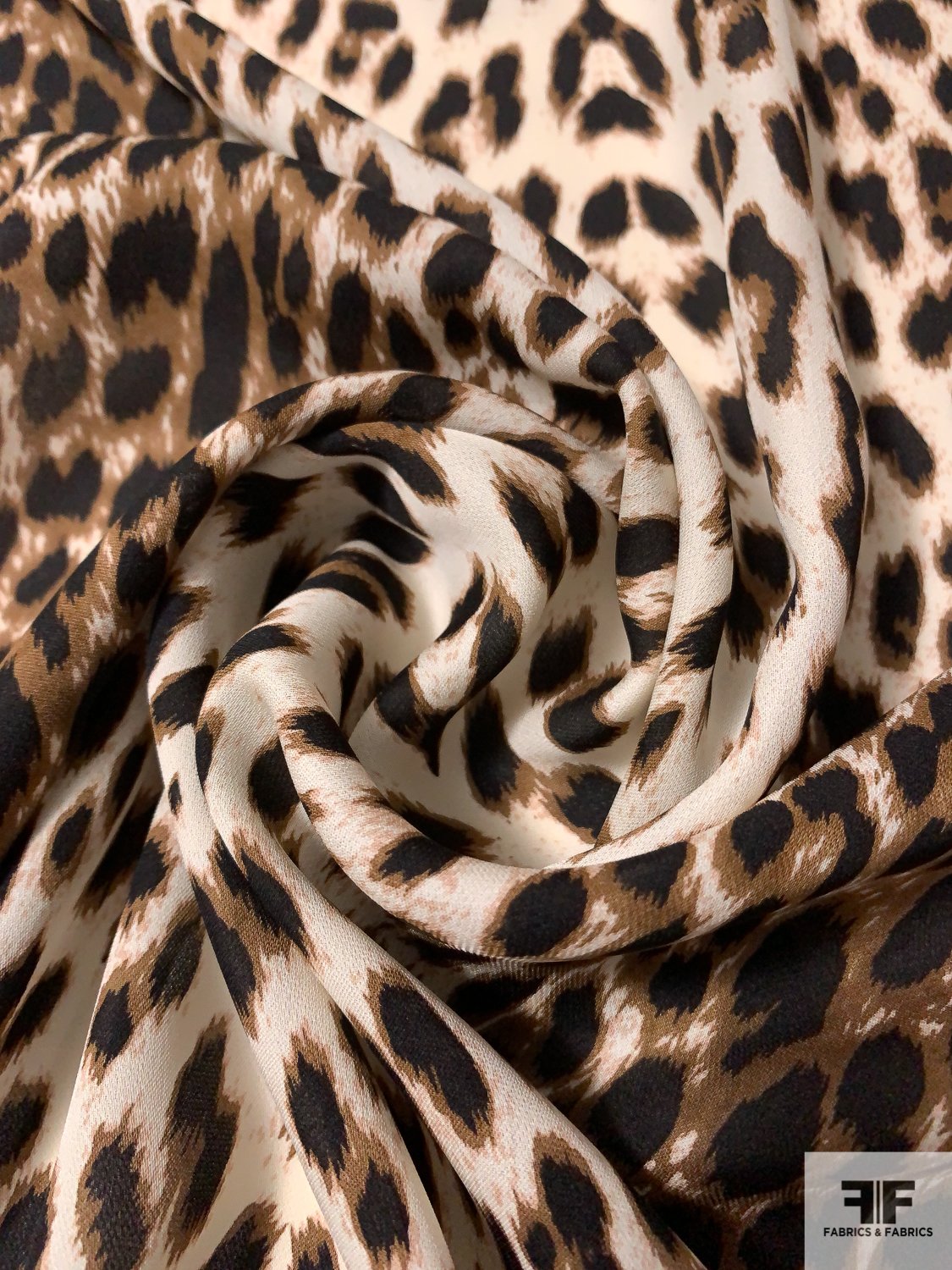 Animal Pattern Printed Silk Georgette - Brown/Black/White