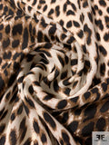 Animal Pattern Printed Silk Georgette - Brown / Black / White