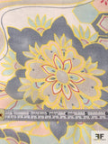 Free Spirited Floral Printed Silk Chiffon - Nude / Yellow / Grey / Seafoam